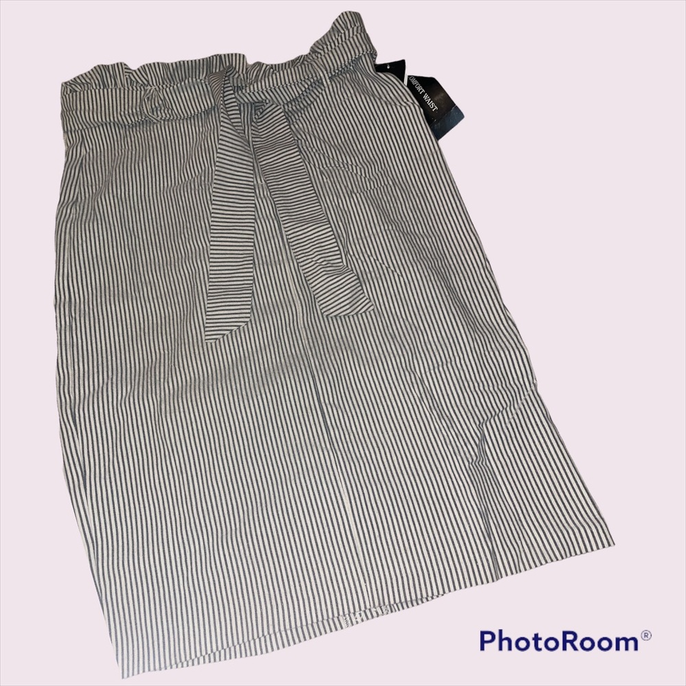 NWT! Grey Tie Stripe Skirt Size 10